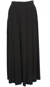 XL  EILEEN FISHER (BLACK SILK GEORGETTE CREPE. PLEATED FRONT WIDE LEG PANTS - Picture 1 of 1