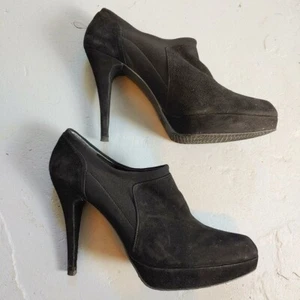Stuart Weitzman Suede Platform Bootie Womens size US 10 Black Whimsigoth Baddie - Picture 1 of 9