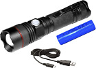Clulite Unisex'S Adjust-A-Beam Rechargeable Led Torch, Black, One Size