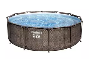 Steel Pro MAX™ Frame Pool-Set, 366x100cm, rund, Rattan mit und ohne Wärmepumpe - Bild 1 von 9