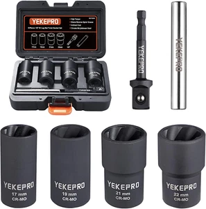 6 PCS Lug Nut Removal Tool, 1/2-Inch Drive Impact Twist Socket Set & Bolt Extrac - Picture 1 of 12