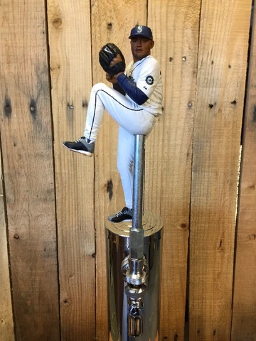 SEATTLE MARINERS Tap Handle King Felix Hernandez BASEBALL Beer Keg White Jersey Cover