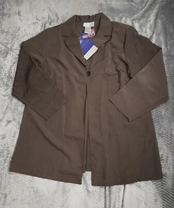 Susan Graver Blazer Jacket 1X NWT Style USA Lightweight 1 Button Brown - Picture 1 of 5