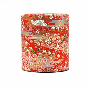 Festival rote japanische Washi Teedose - Bild 1 von 2
