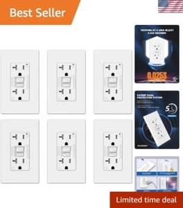 6 Pack of Listed 20 Amp GFCI Outlets - Enhanced Safety & Tamper Resistance - Picture 1 of 9
