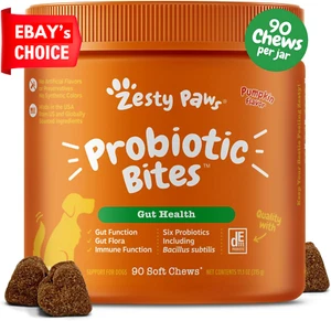 Probiotic Dog Supplement Natural Enzymes Prebiotics Pumpkin Diarrhea Relief - Picture 1 of 12