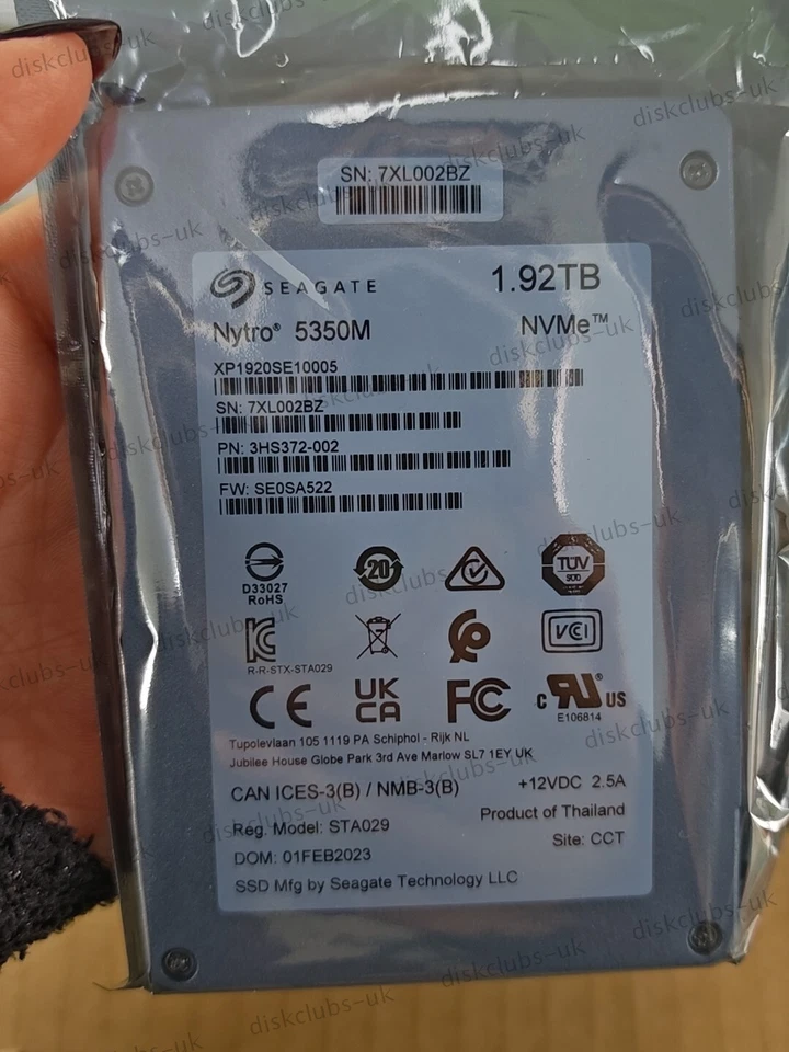 SEAGATE Nytro 5350M 1.92TB PCIE4.0 NVME XP1920SE1005 2.5'' SSD - Image 1 of 1