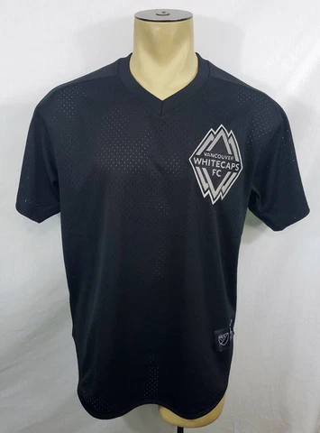 NWT Mitchell & Ness Vancouver Whitecaps FC MLS Soccer black mesh jersey Large Cover