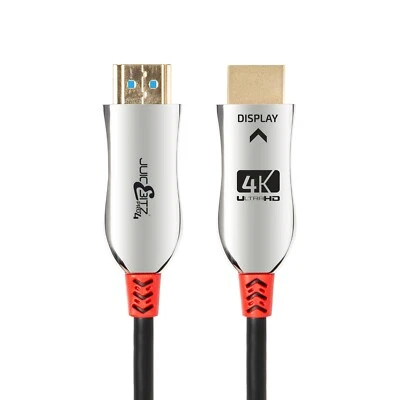 JuicEBitz® 10m 15m 20m 30m 40m 50m 75m 100m HDMI 2.0 4K UHD Fibre Optic Cable - Image 1 of 4