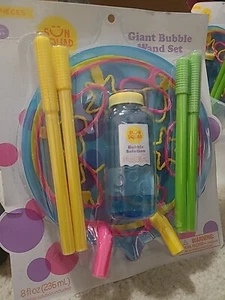 Giant Bubble Wand Set: Big Bubble Maker Toy for Kids and Adults with Bubble Refi - Picture 1 of 2