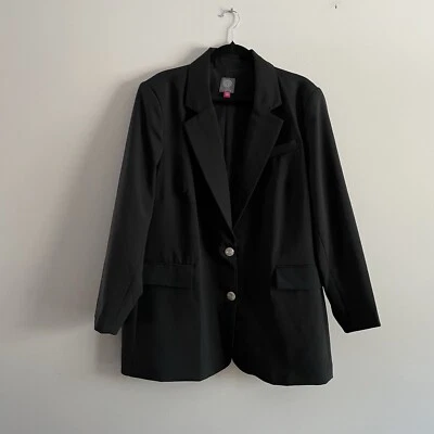 Vince Camuto женщин 22W черный расслабленный подходит две кнопки спереди насечки лацкан блейзер новый с Ярлыками - Изображение 1 из 4