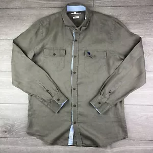 Polo uomo vintage US Assn verde kaki manica lunga comoda taglia 2XL - Foto 1 di 6
