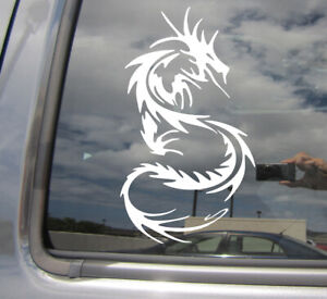 Dragon médiéval tribal - gothique fantastique - autocollant vinyle fenêtre de voiture 06022