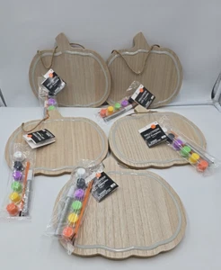 DIY Pumpkin Decor with LED, Wooden Pumpkin Craft Kit, 11.5 x 10 Inch, Halloween - Picture 1 of 15