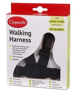 Clippasafe Walking Harness Reins Black Toddler Child Travel Safety 6m-4y New - Picture 1 of 5