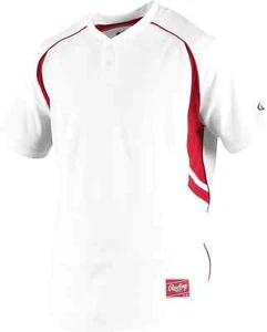 RAWLINGS YOUT 2 KNOPF JERSEY WEISS SCHARLACHROT LARGE - Bild 1 von 1