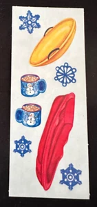 VINTAGE Creative Memories Stickers SNOW SLEDDING~SAUCER~HOT CHOCOLATE~SNOW~ New - Picture 1 of 1