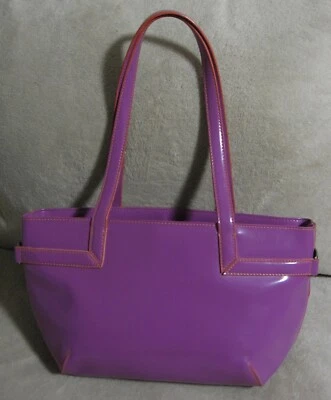 Bolso de hombro DKNY mediano púrpura violeta charol bolso de compras Foto 1 de 2