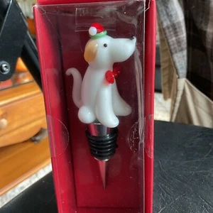 Boston Warehouse Christmas Dog Bottle Stopper 4.5 Inches Tall NEW!!! - Picture 1 of 3