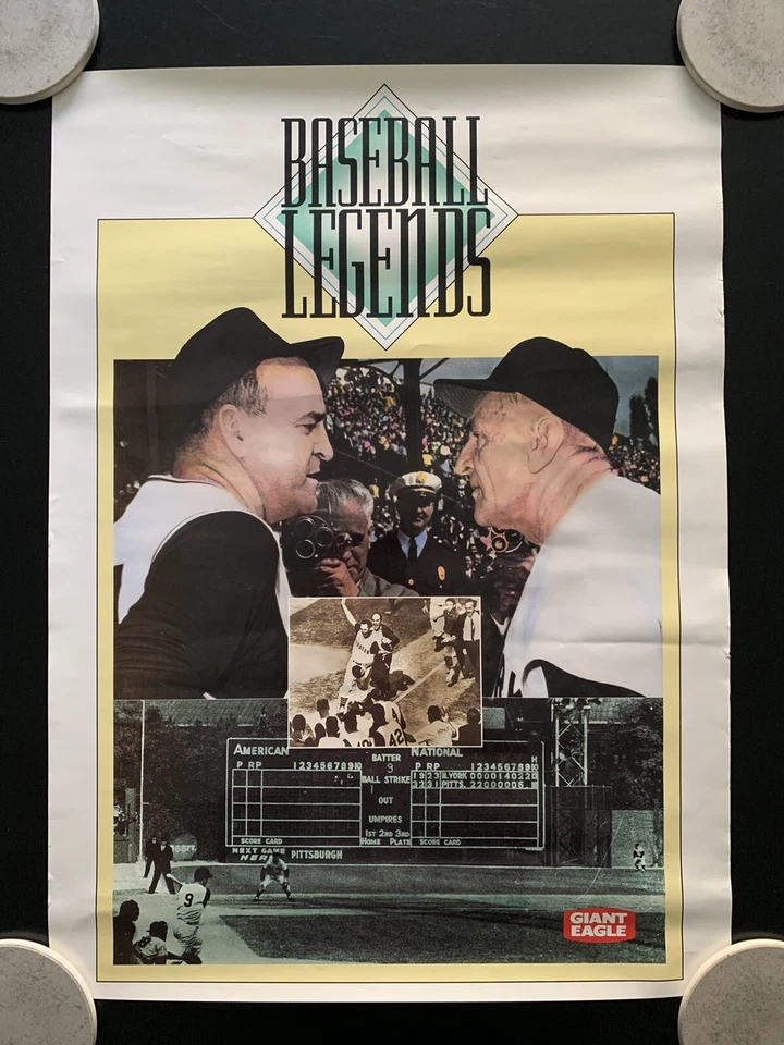 Vintage Baseball Legends Poster Pittsburgh Pirates World Series Bill Mazeroski - Image 1 of 1