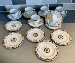 WEDGWOOD OSBORNE PATTERN ~ 6 x TRIO Teacup, Saucer & Plate ALL 1st QUALITY - Picture 1 of 21