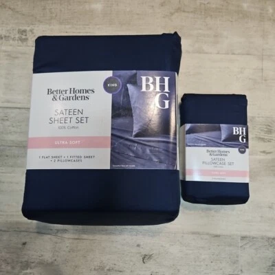 Better Homes & Gardens 300 Thread Count 6-PC KING K SHEET SET 100% COTTON SATEEN - Image 1 of 4