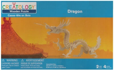 Dragón chino; rompecabezas de madera 3D (4 hojas) de Creatology Foto 1 de 3