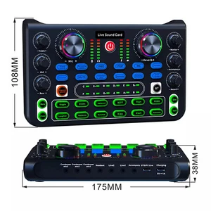 Live Sound Card for Stream Effect Audio Mixer Microphone Voice Changer US New - Picture 1 of 23