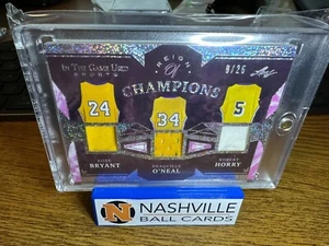 2022 Leaf In the Game Used Kobe Bryant Shaq Horry Triple #8/25 Lakers JERSEY#!!! - Picture 1 of 3