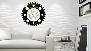 Antico orologio da parete in legno marrone decorazione casa e ufficio studio articolo regalo 24" - Foto 1 di 5