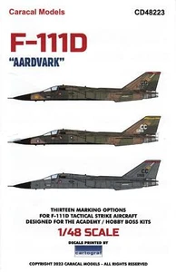 Caracal Models 48223 1/48 F-111D Aardvark decals - Picture 1 of 5