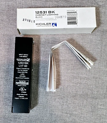 Transformador eletrônico de iluminação de gabinete Kichler 12V 60W 12531 BK - Imagem 1 de 3