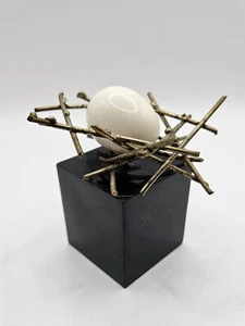 Glen Davis geschweißtes Bronze Draht Nest Kunstwerk - Bild 1 von 9