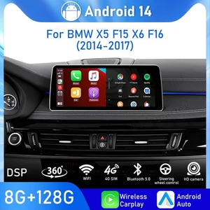 Estéreo de coche Android 14 12,3" para BMW X5 F15 X6 F16 NBT CarPlay 8 núcleos 128 GB DAB+ - Imagen 1 de 16