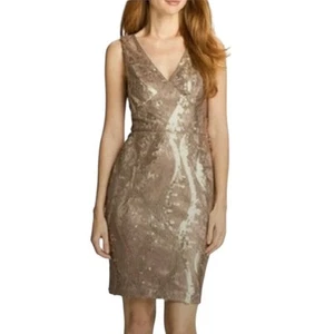 Adrianna Papell Lace & Sequined Sleeveless Sheath Dress Sz 14 Cocktail Prom Glam - Picture 1 of 9