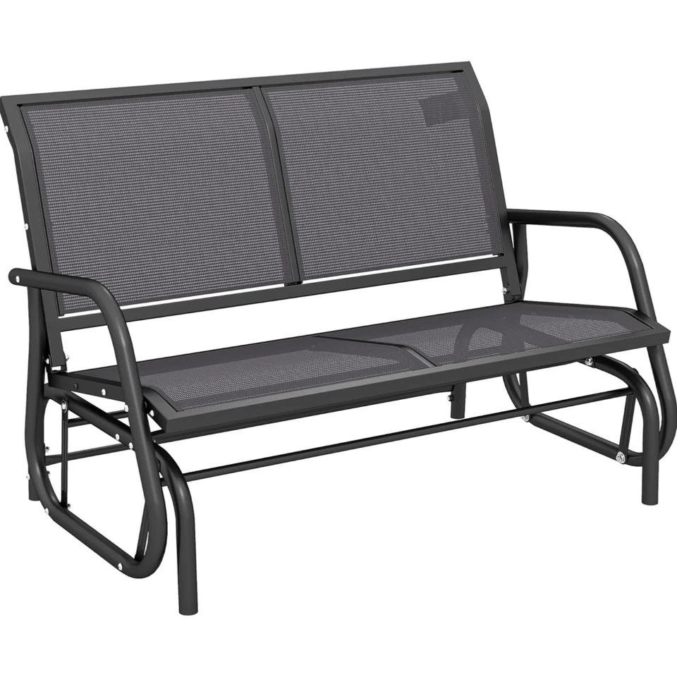 Уличная скамья для планера стальная рама патио двойные качели сиденье для садового крыльца - Изображение 1 из 4