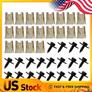 40x Engine Cover Under Splash Shield Guard Bumper Body BoltS U-nut Fastener Clip - Picture 1 of 22
