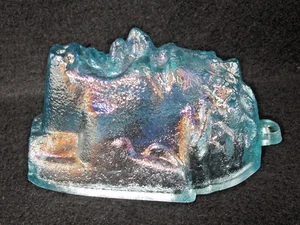 FENTON / HEARTLIGHTS AQUA AZUL CARNAVAL CRISTAL SARTÉN MÁSCARA DIOS GRIEGO DEL TEATRO - Imagen 1 de 20