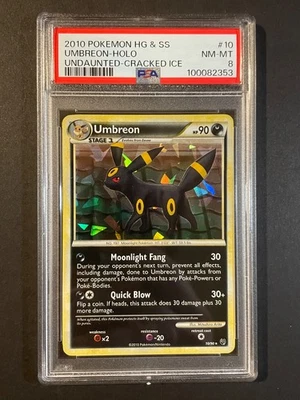 PSA 8 Pokemon Umbreon 10/90 HGSS Undaunted Cracked Ice Holo - Image 1 of 2