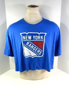 2021-22 Womens New York Rangers Adam Fox #23 BreakingT Blue Crop Top Size XL - Picture 1 of 5