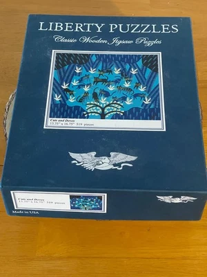 LIBERTY  Classic Wooden JIGSAW Puzzle  CATS AND DOVES  519 Pcs - Image 1 of 4
