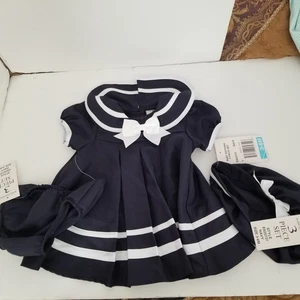 Sombrero y Pantalones de Vestido Azul Medianoche Azul Marino Marca Raras Ediciones 3-6 Mos Nuevo con Etiquetas - Imagen 1 de 8