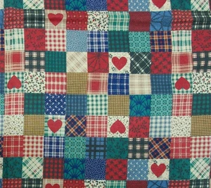 Cranston Cheater Quilt Country Print Patchwork Navy Red Cotton Fabric BTHalfY #4 - Picture 1 of 6