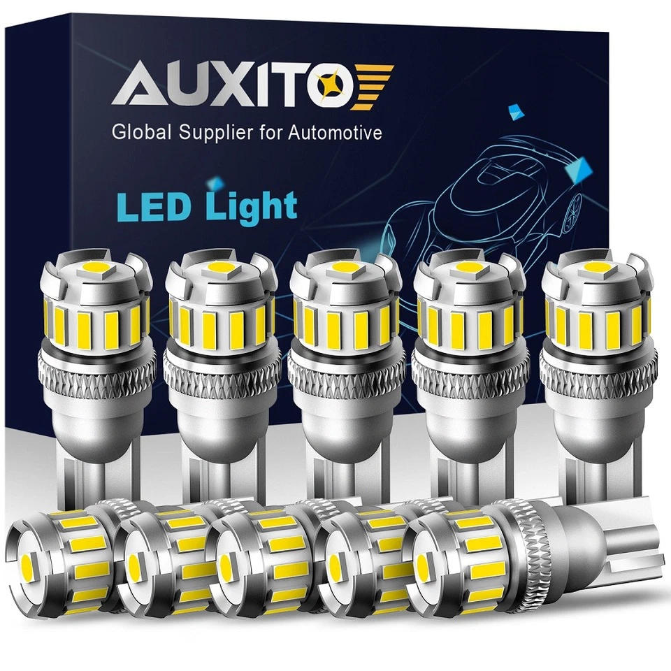 AUXITO T10 LED License Plate Light 168 194 W5W Bulbs Super Bright 6000K White A+ - Image 1 of 4