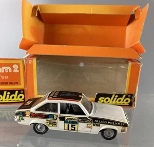 SOLIDO #61 1/43 SCALE FORD ESCORT MK11 RALLYE CAR WITH ITS BOX *VINTAGE* - Picture 1 of 5