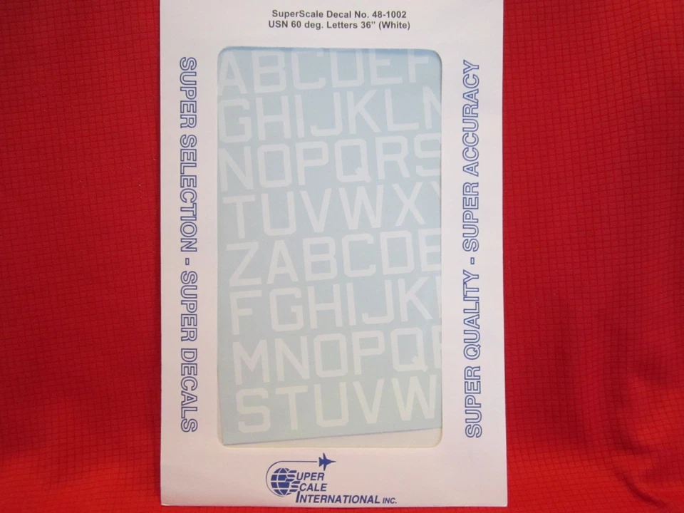 Calcomanía 1/48 SuperScale 48-1026 USN 60 grados 36" letras blancas Y Foto 1 de 1