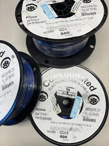 18AWG BLUE UL1007/1569 300V 500FT STRANDED HOOK UP WIRE CONSOLIDATED MADE IN USA - Picture 1 of 1