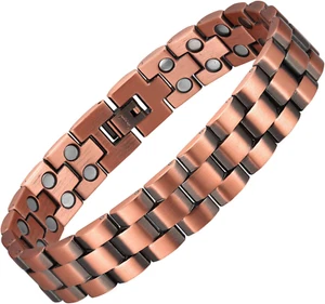Pulsera de cobre para hombre, pulsera magnética de cobre puro al 99,9 % - Picture 1 of 12