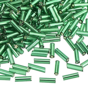 1300Pcs Glass Bugle Beads, 6x1.7mm Loose Bead (Dark Green) - Picture 1 of 6
