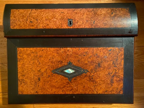 Antique Writing Box Desk And Quill Pen Cover